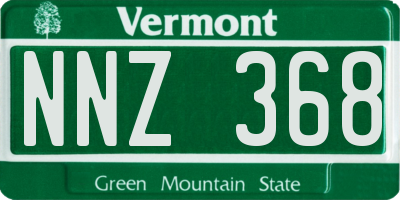 VT license plate NNZ368