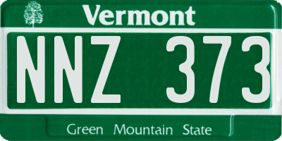 VT license plate NNZ373