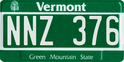 VT license plate NNZ376