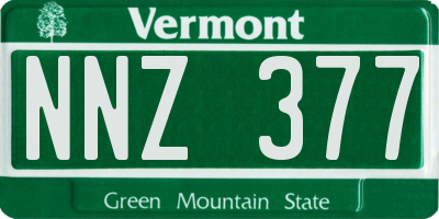 VT license plate NNZ377