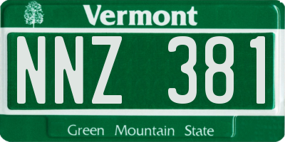 VT license plate NNZ381