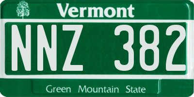 VT license plate NNZ382