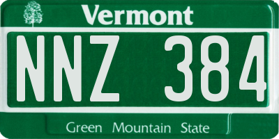 VT license plate NNZ384