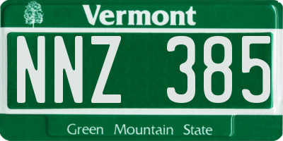 VT license plate NNZ385
