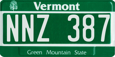 VT license plate NNZ387