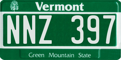 VT license plate NNZ397