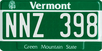 VT license plate NNZ398