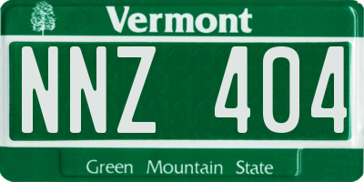 VT license plate NNZ404