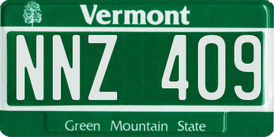VT license plate NNZ409
