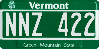 VT license plate NNZ422