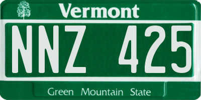 VT license plate NNZ425