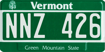 VT license plate NNZ426