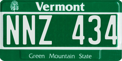 VT license plate NNZ434