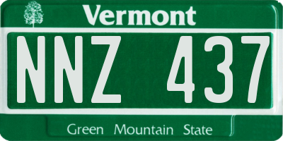 VT license plate NNZ437