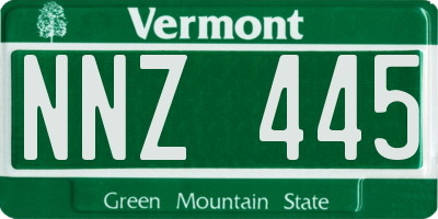 VT license plate NNZ445