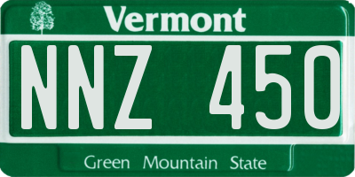 VT license plate NNZ450
