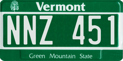 VT license plate NNZ451