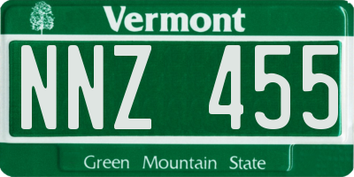 VT license plate NNZ455