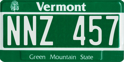 VT license plate NNZ457