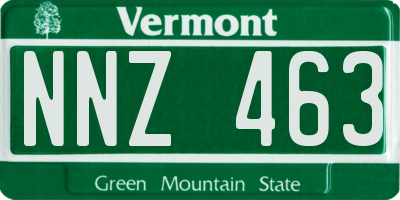 VT license plate NNZ463