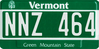 VT license plate NNZ464