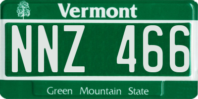 VT license plate NNZ466