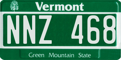 VT license plate NNZ468