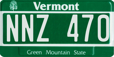 VT license plate NNZ470