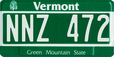 VT license plate NNZ472