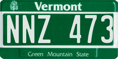 VT license plate NNZ473