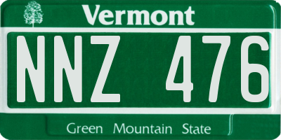 VT license plate NNZ476