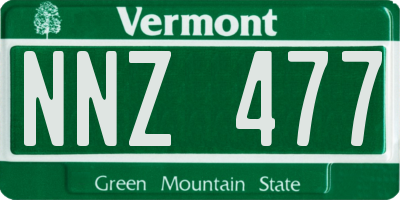 VT license plate NNZ477