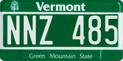 VT license plate NNZ485