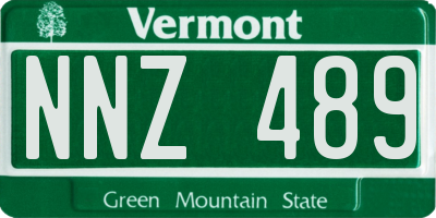 VT license plate NNZ489