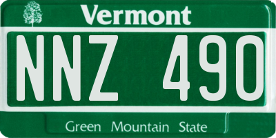 VT license plate NNZ490