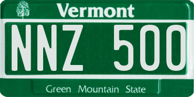 VT license plate NNZ500