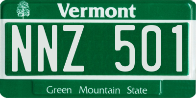 VT license plate NNZ501