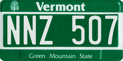 VT license plate NNZ507