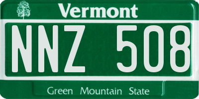 VT license plate NNZ508