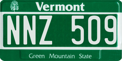VT license plate NNZ509