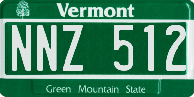 VT license plate NNZ512