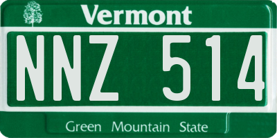 VT license plate NNZ514