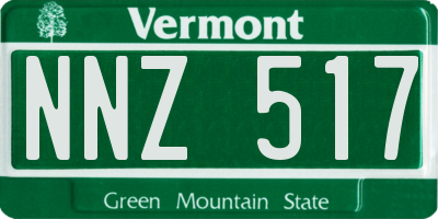 VT license plate NNZ517