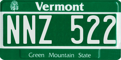 VT license plate NNZ522