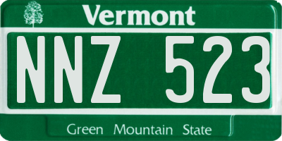 VT license plate NNZ523