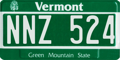 VT license plate NNZ524