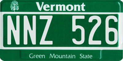 VT license plate NNZ526