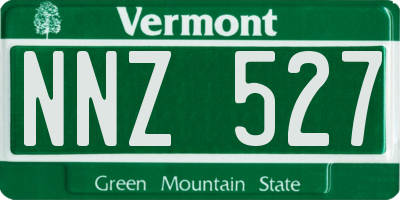 VT license plate NNZ527