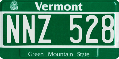 VT license plate NNZ528