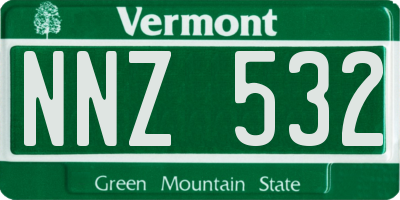 VT license plate NNZ532